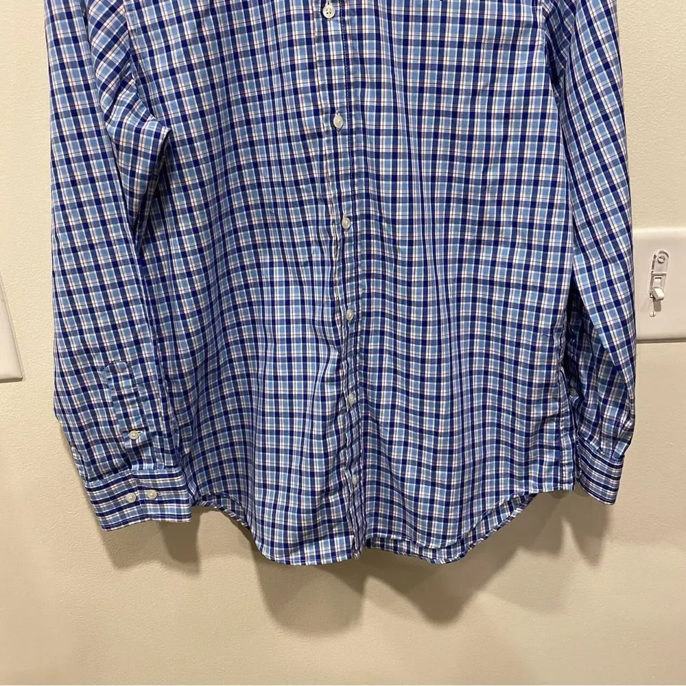 Ralph Lauren button down shirt boys size 20 blue and white plaid